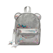 Packed party confetti backpack zar bear shape glitter backpack clear confetti backpack
